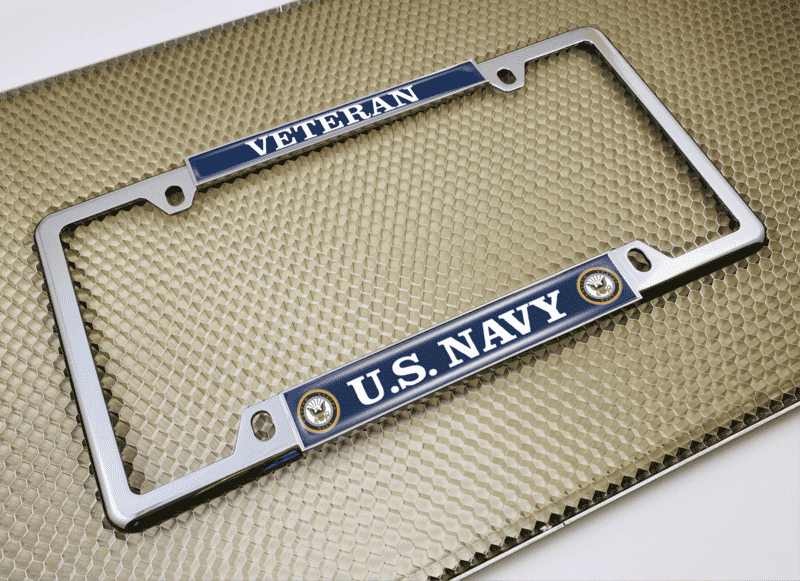 U.S. Navy Veteran - Car Metal License Plate Frame